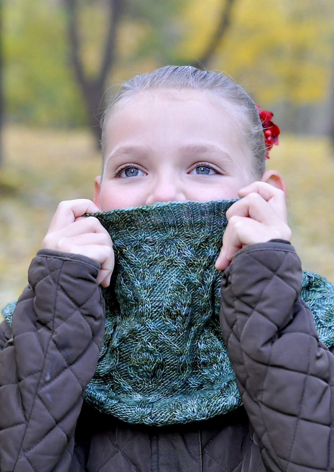 Опис вʼязання Dancing Leaves Snood