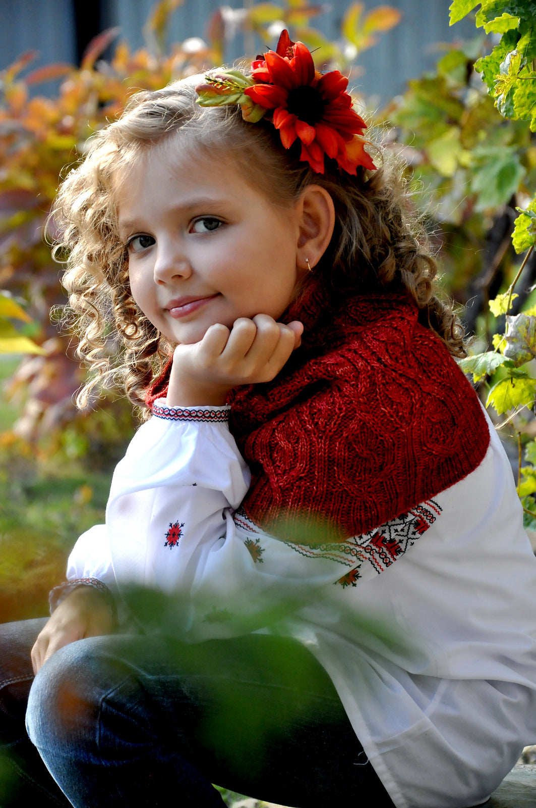 Опис вʼязання Fanciful Flower Snood