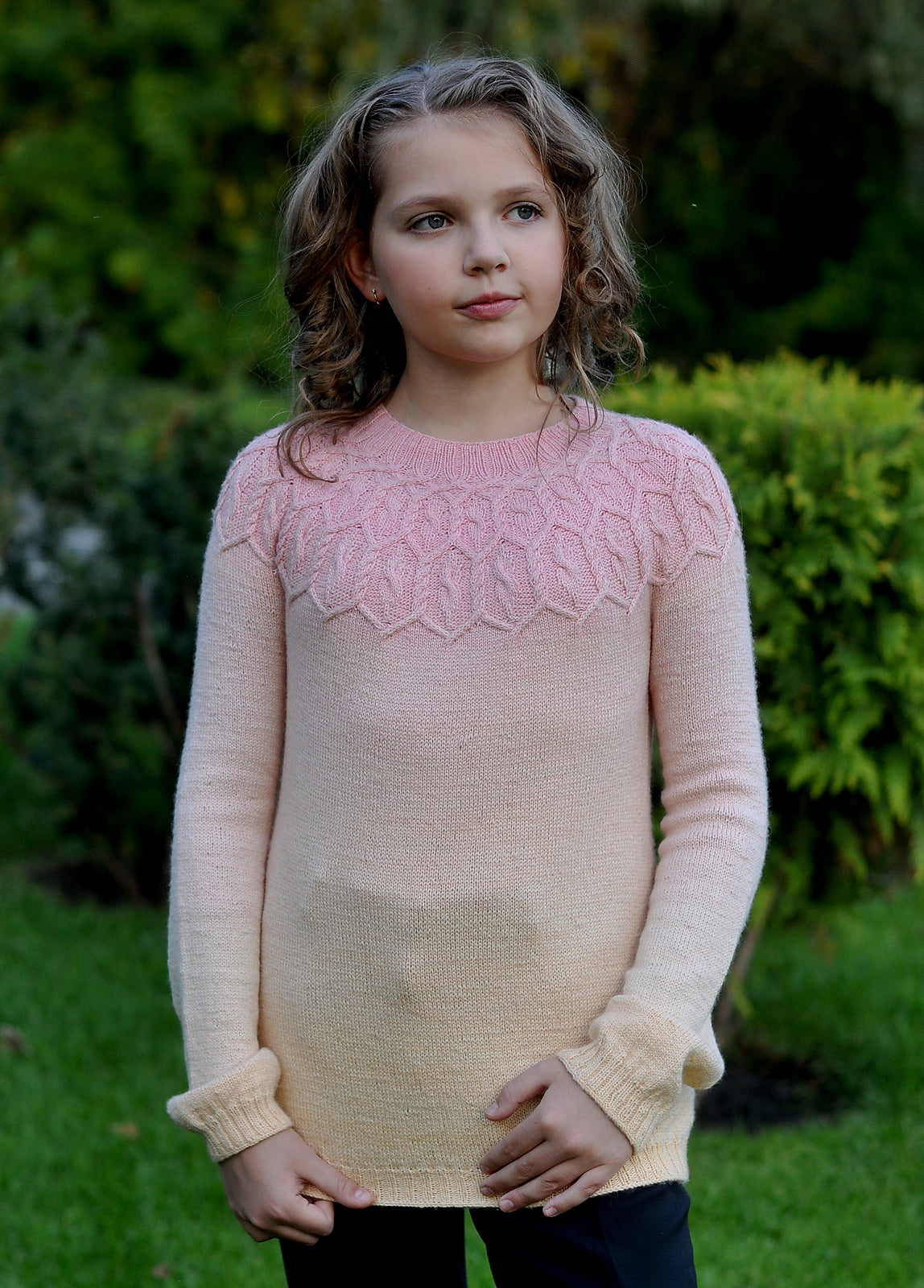 Опис вʼязання Autumn Whirlpool Sweater