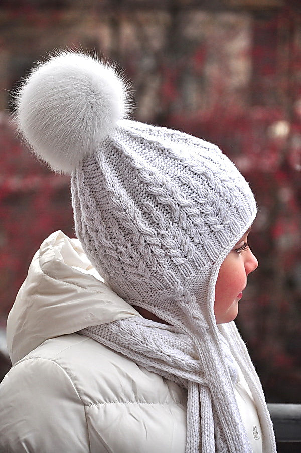 Опис вʼязання Fern Field Hat with Earflaps