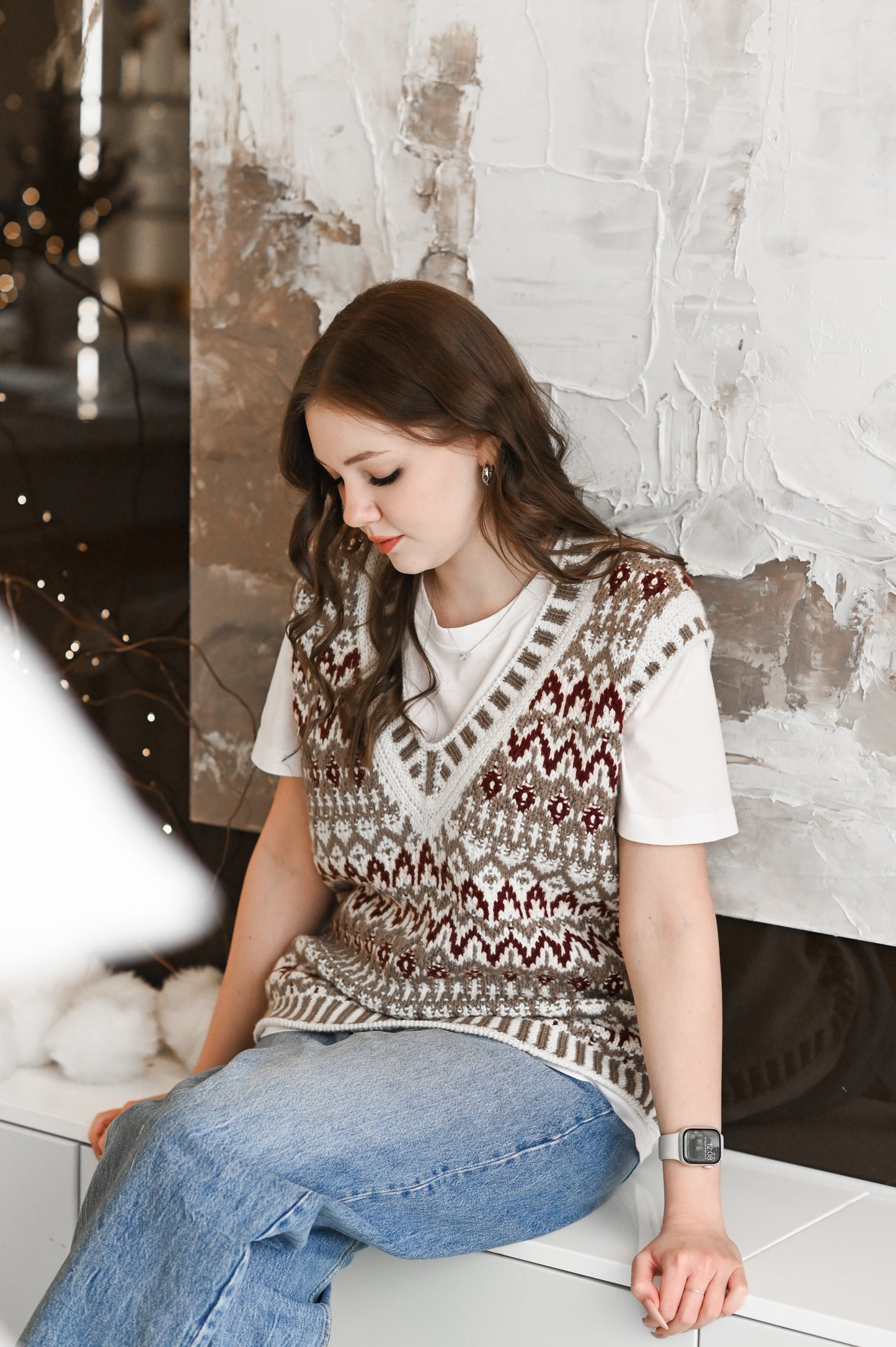 Опис вʼязання Lebkuchenhäuschen Vest