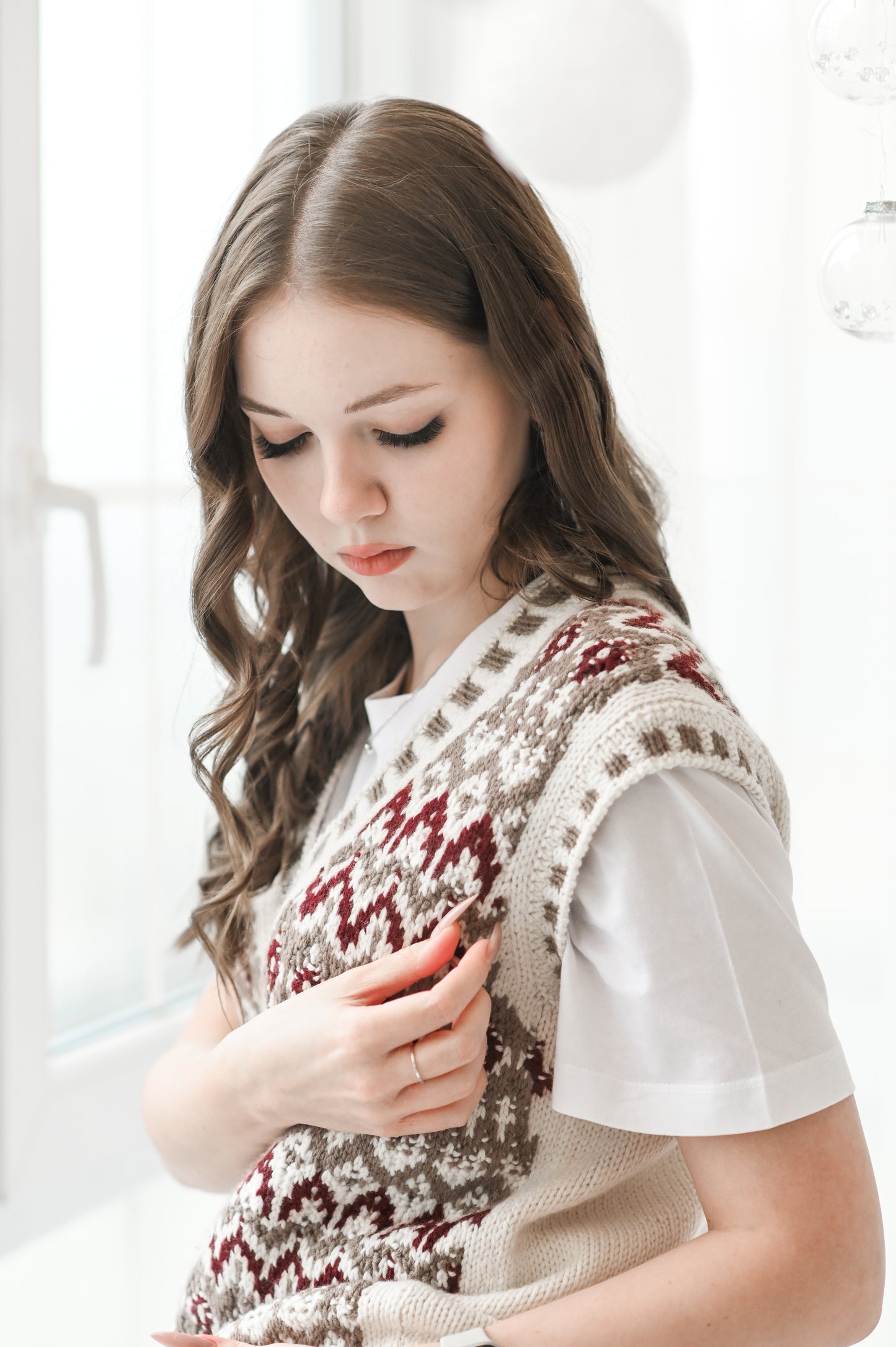 Опис вʼязання Lebkuchenhäuschen Vest